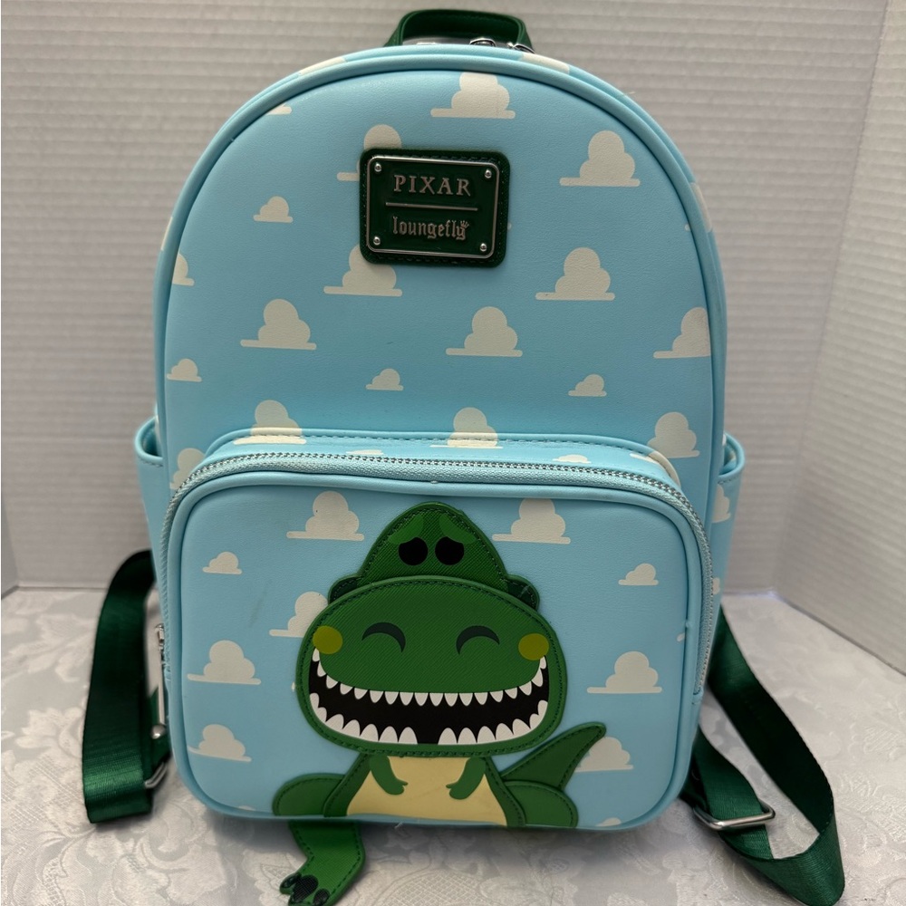 Loungefly Disney Pixar Toy Story Rex Mini Backpack‎ Box Lunch Blue Green